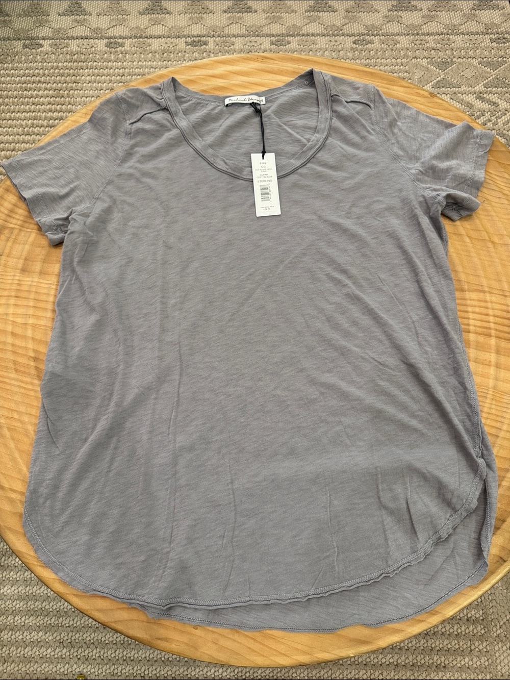 Michael Stars Light Gray Scoop Neck Short Sleeve Tee